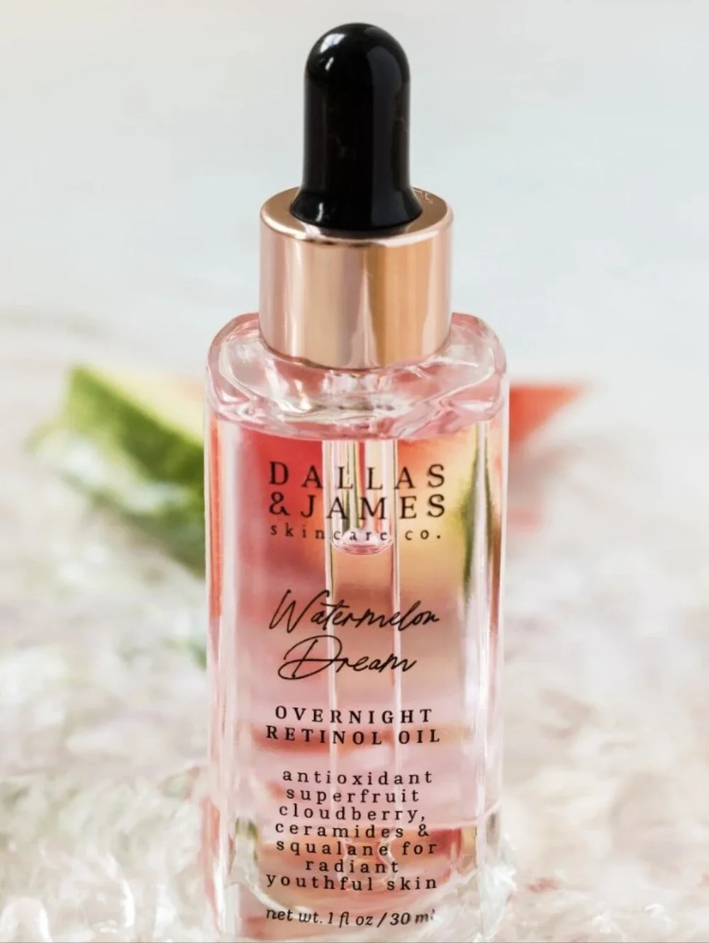 Dallas And James Watermelon Dream Overnight Retinol Oil w/Cloudberry, 1oz, NIB
